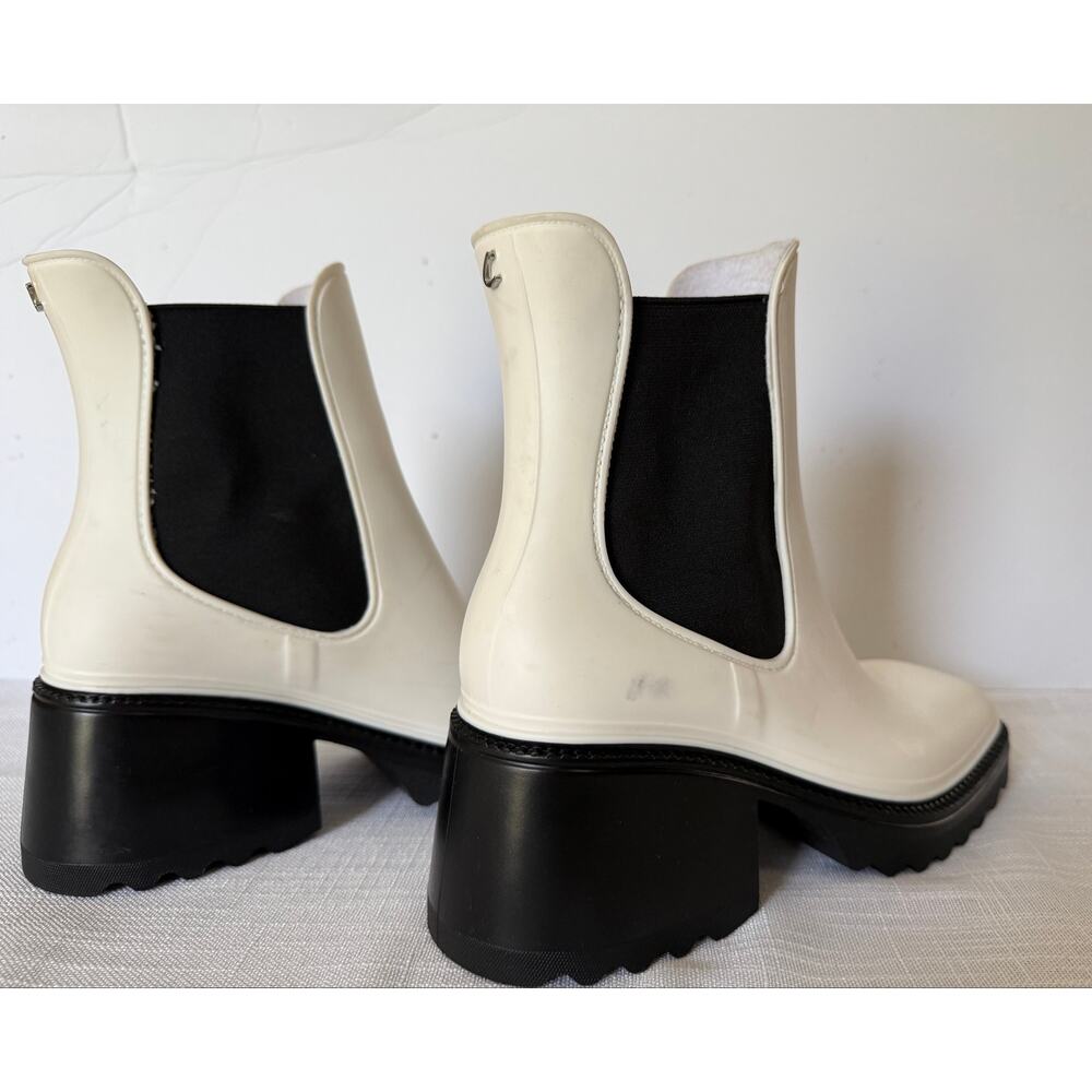 Circus NY White & Black Chelsea Ankle Boots Size 8 Waterproof Chunky Block Sole - Picture 10 of 10
